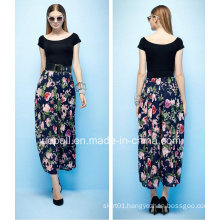 Lasted Design High Waist Chiffon Printing Pants